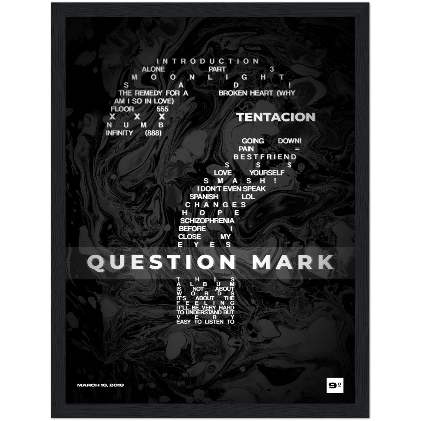 №9 Question Mark Black/White