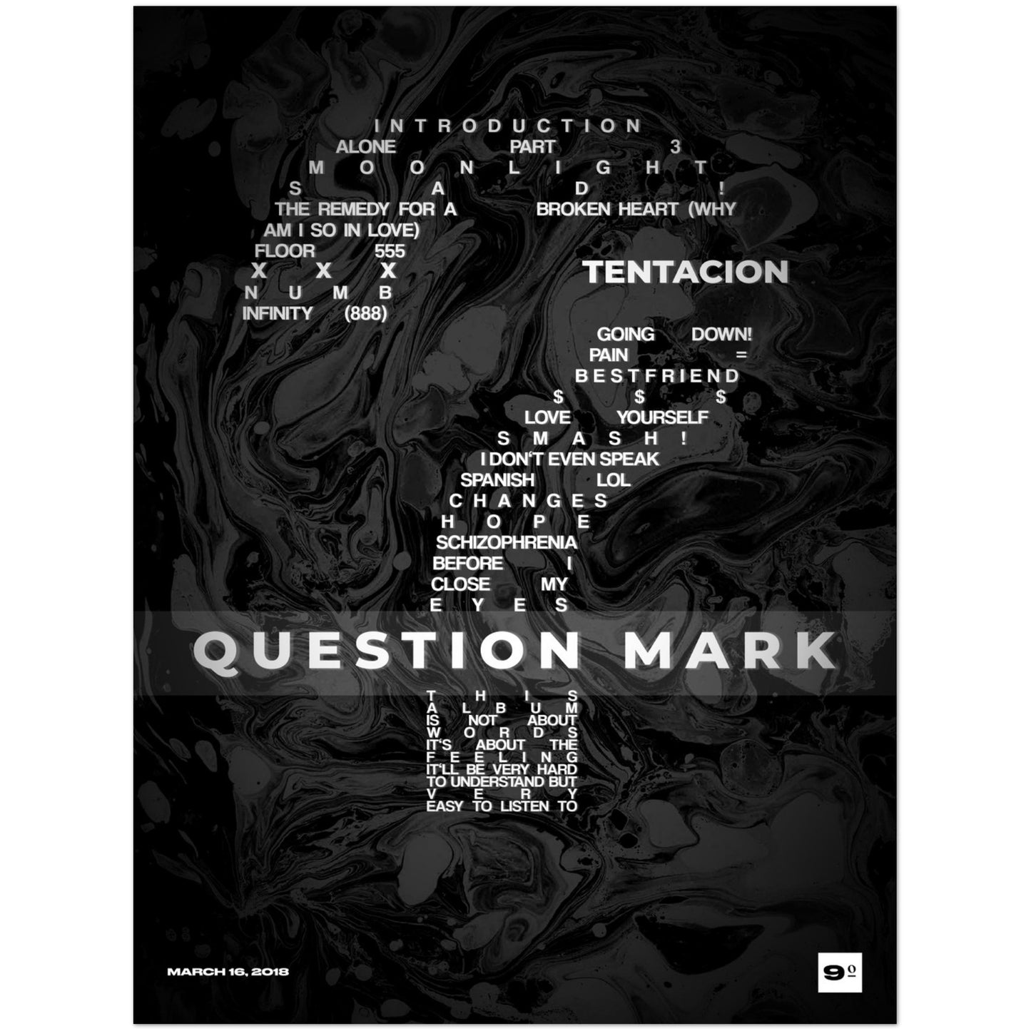 №9 Question Mark Black/White